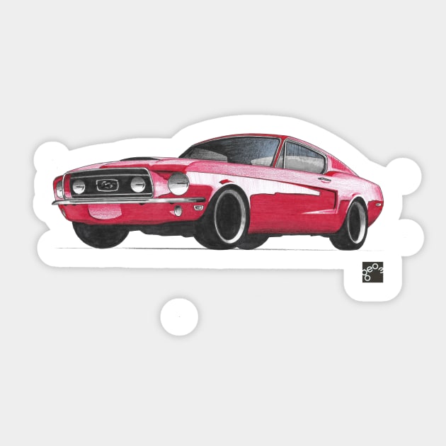 Geo3Doodles Stang Doodle Sticker by Geo3doodles